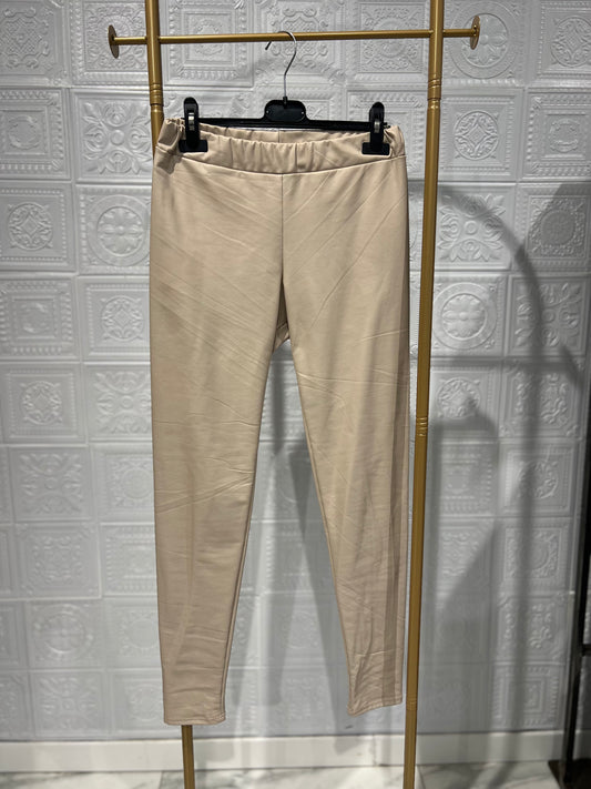 Leggins ecopelle Beige