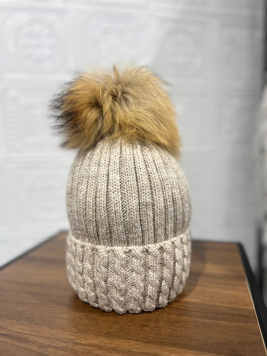Cappello Pon Pon Beige