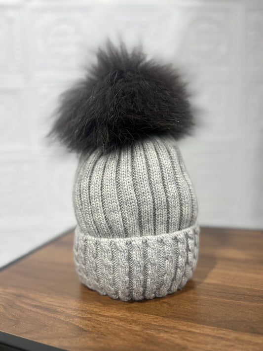 Cappello Pon Pon Grigio
