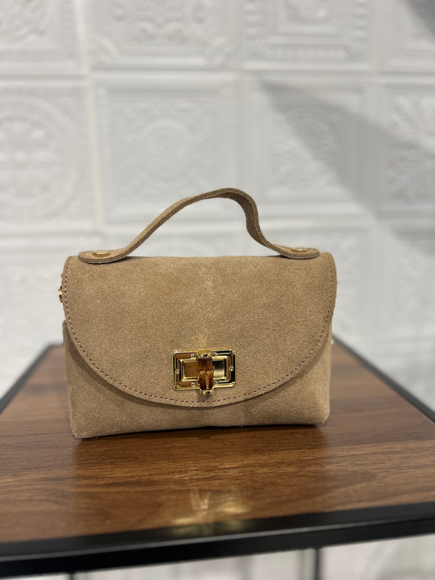 Borsetta Camoscio Beige