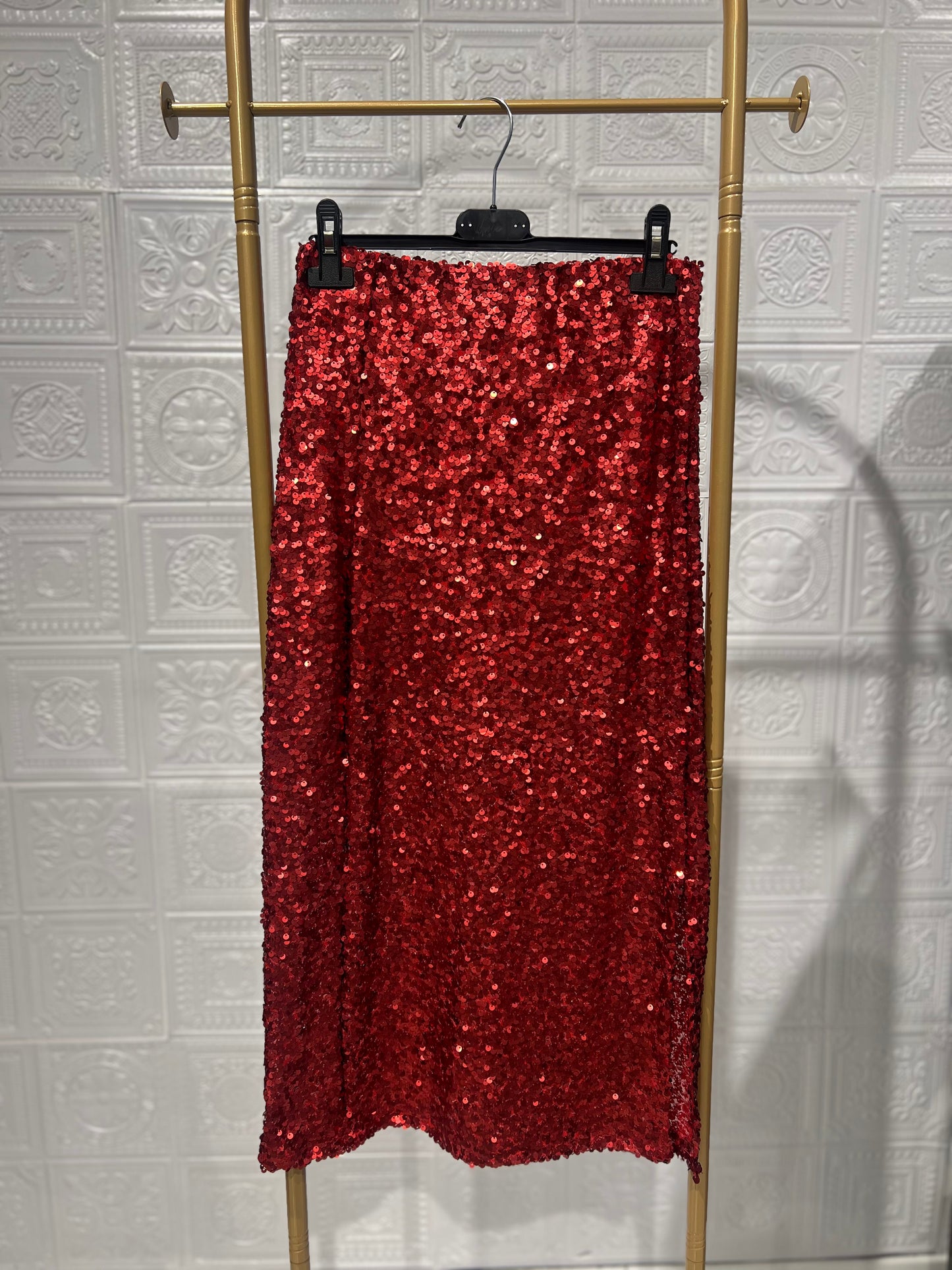 Longuette in Paillettes Rossa
