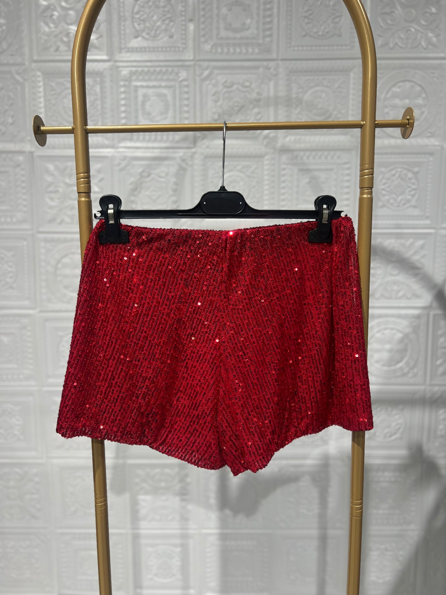 Pantaloncino Paillettes Rosso