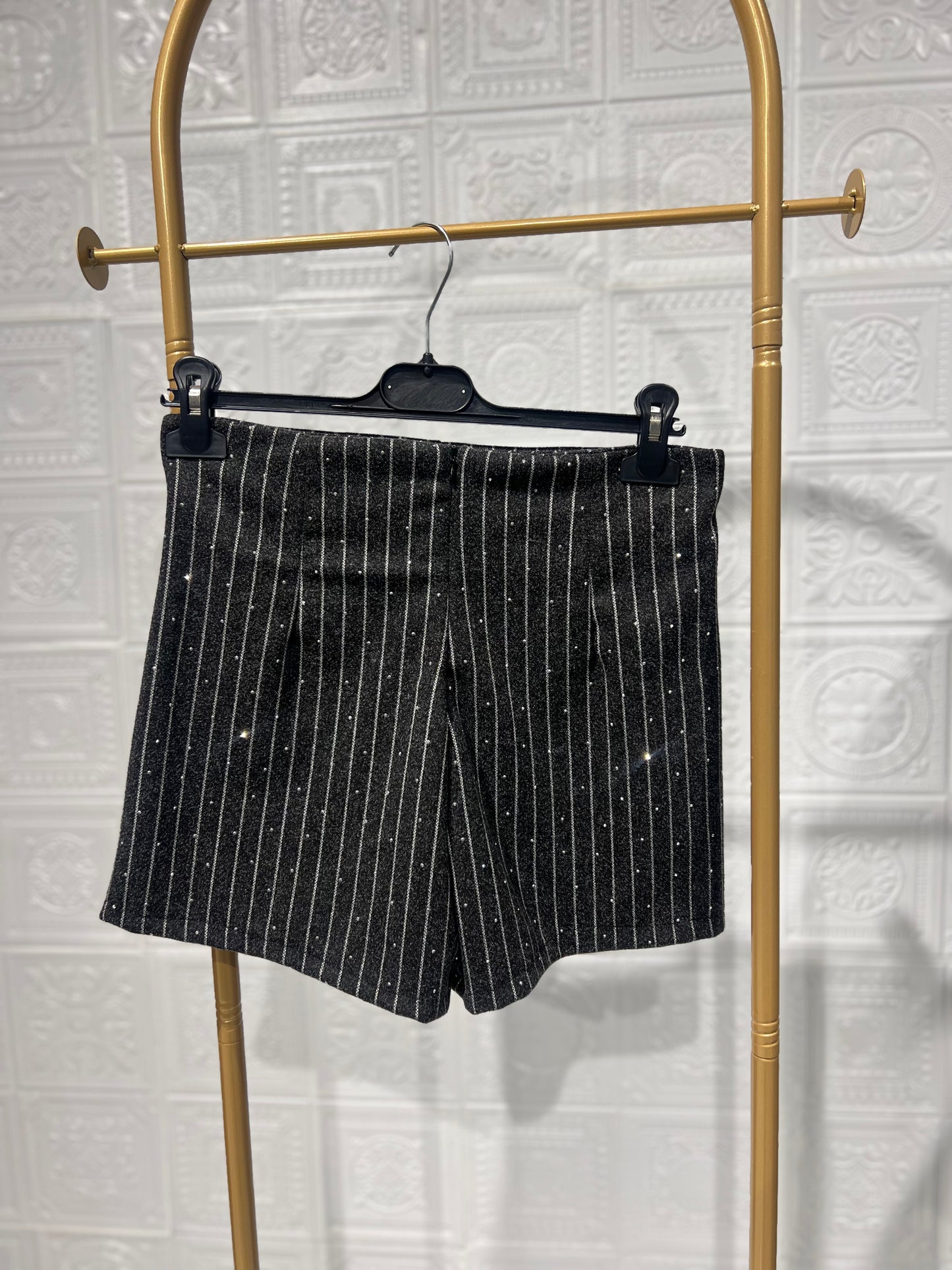 Pantaloncino Rigato Grigio