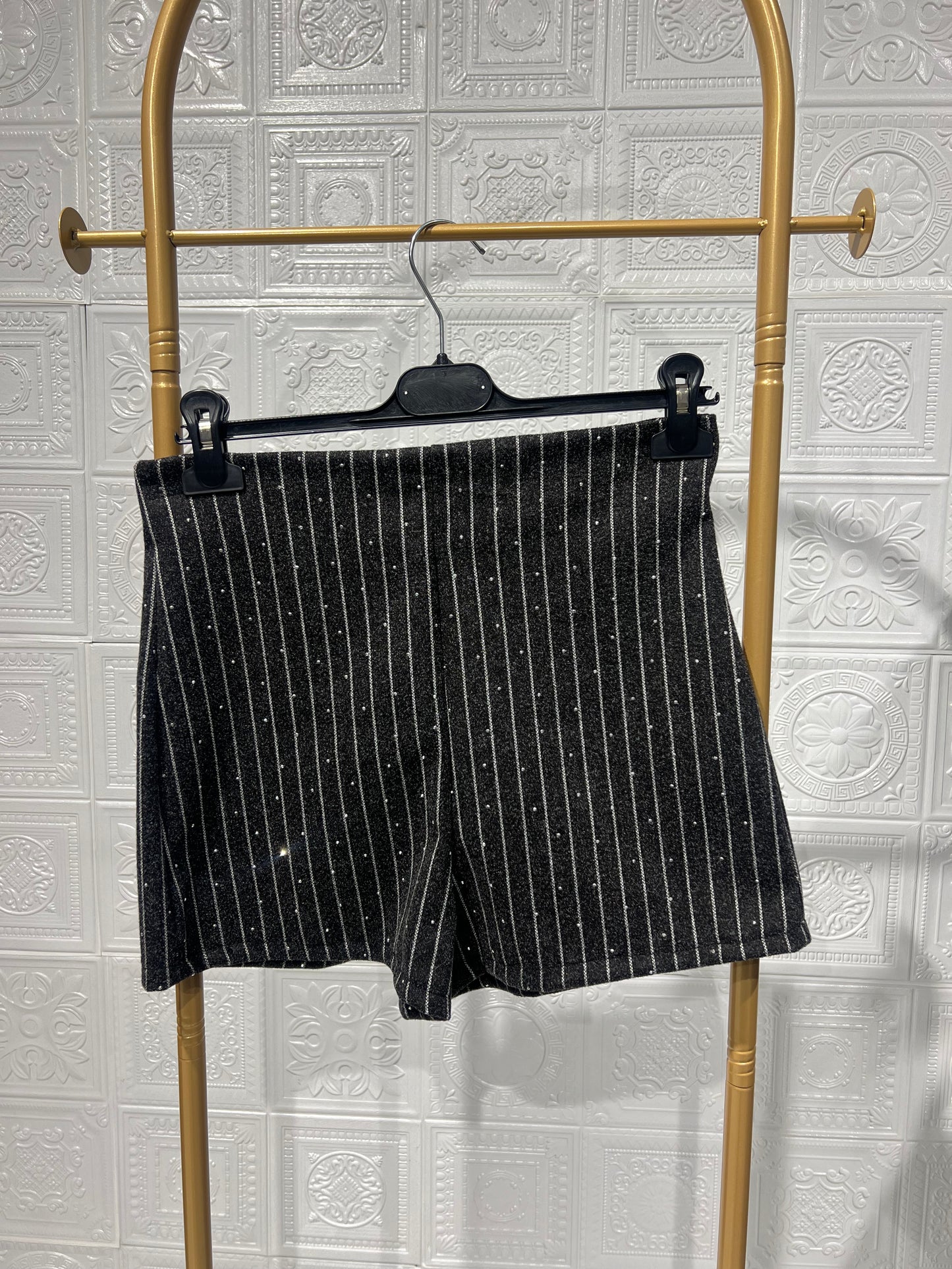 Pantaloncino Rigato Grigio