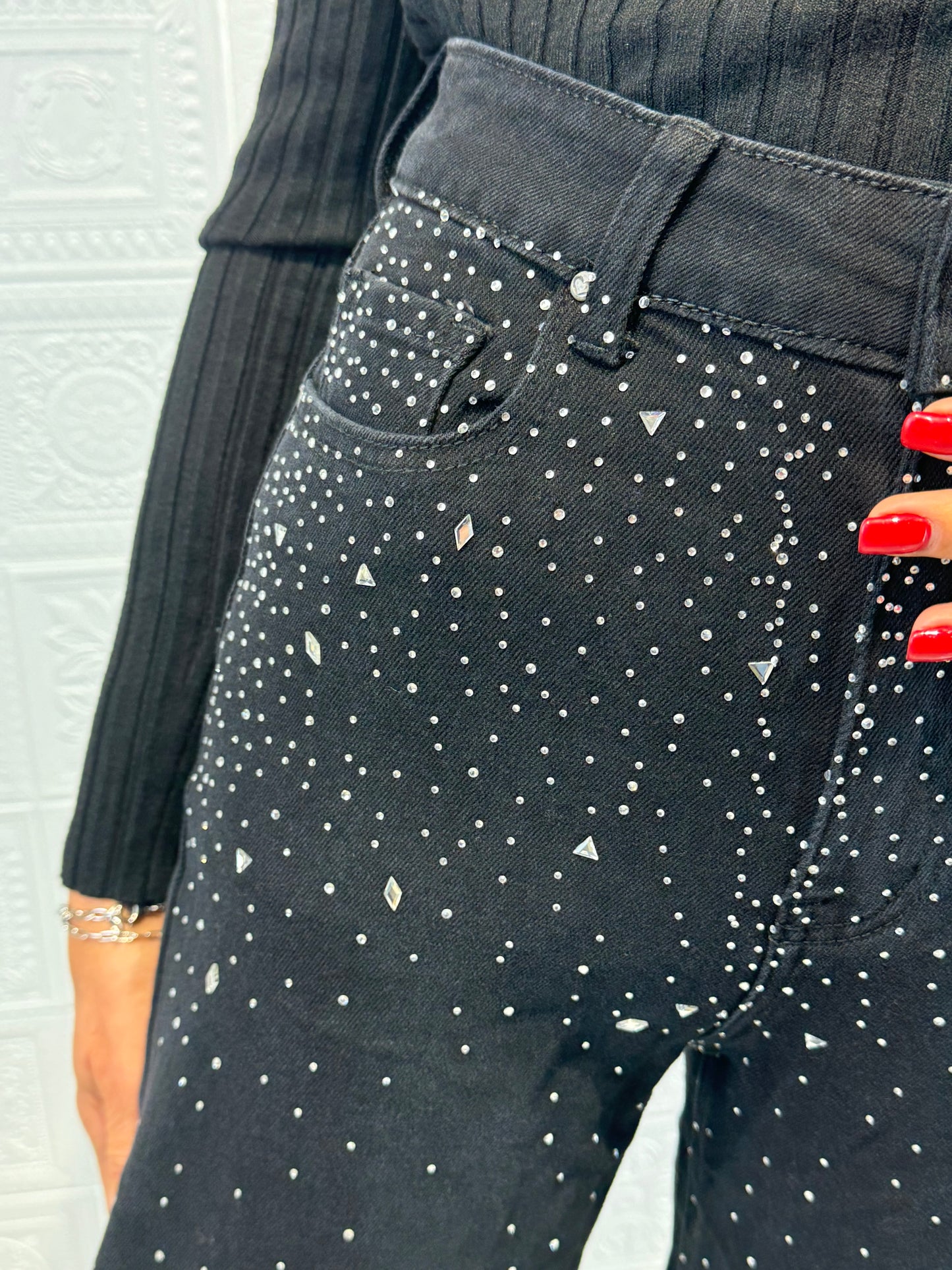 Jeans Glitter Nero