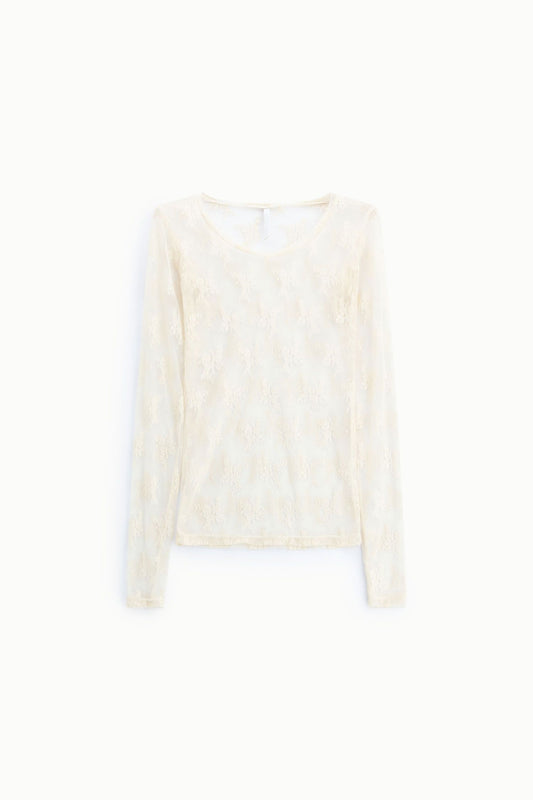 Maglia pizzo trasparente