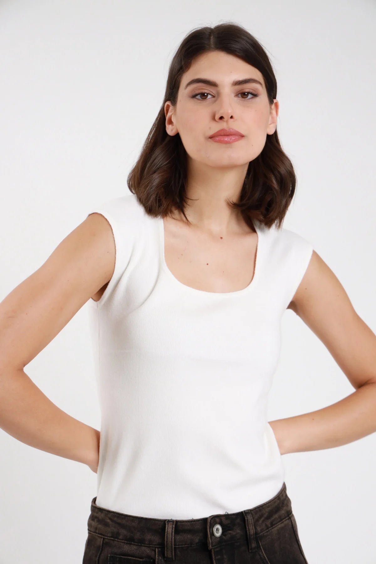 Canotta in maglia Bianca