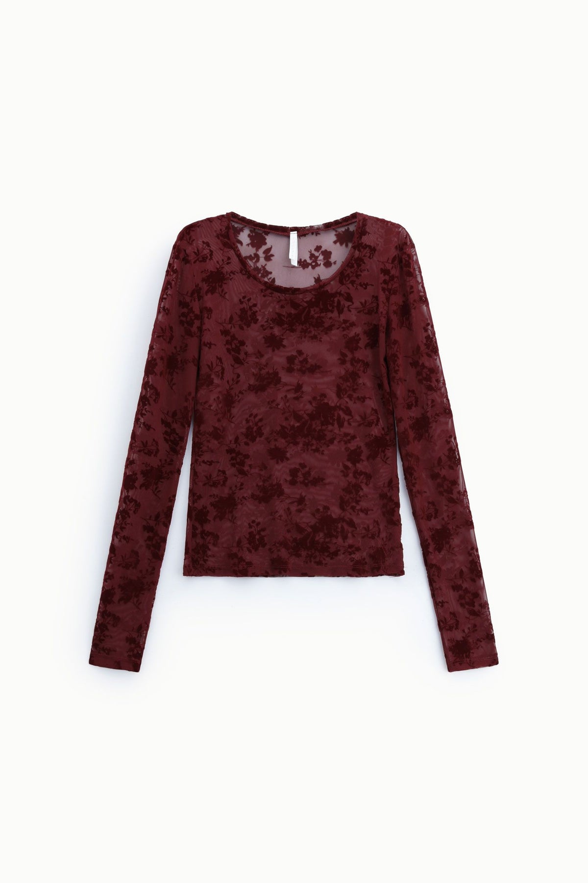 Top manica lunga bordeaux