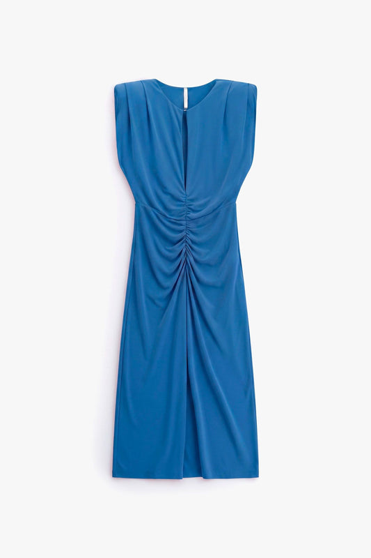 Abito arricciato bluette